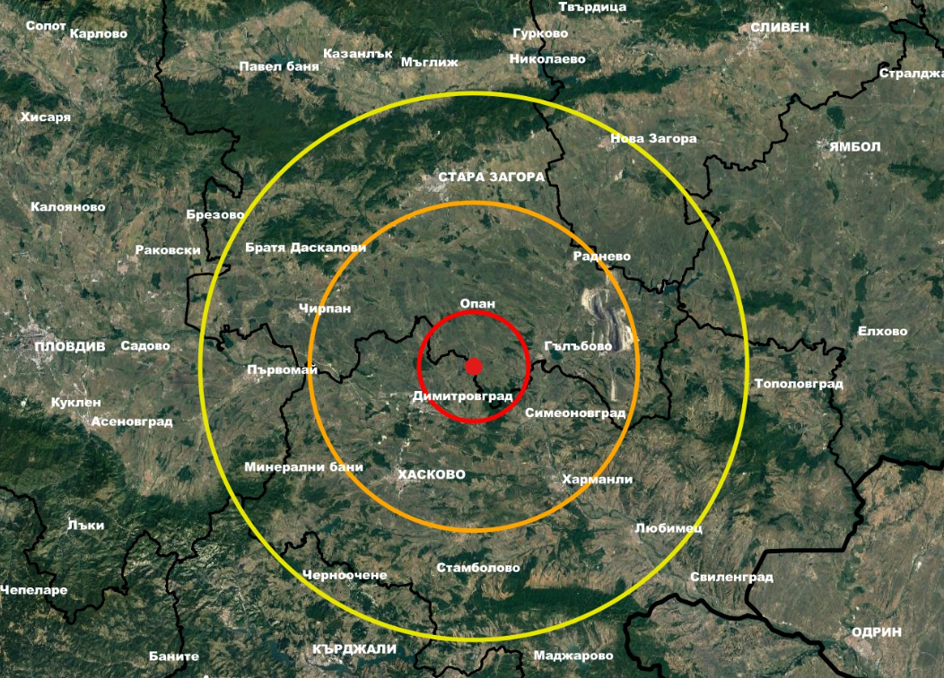 Земетресение с магнитуд М 3 6 е регистрирано североизточно от град Димитровград