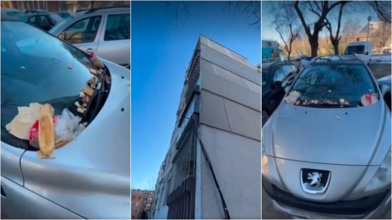 Мъж завари колата си обсипана с храна вчера в Кючука
