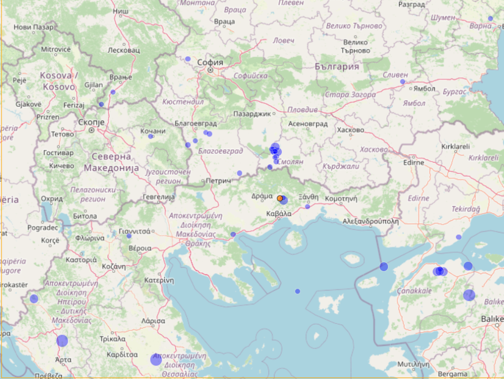 Земетресение е регистрирано край Смолян на границата ни с Гърция