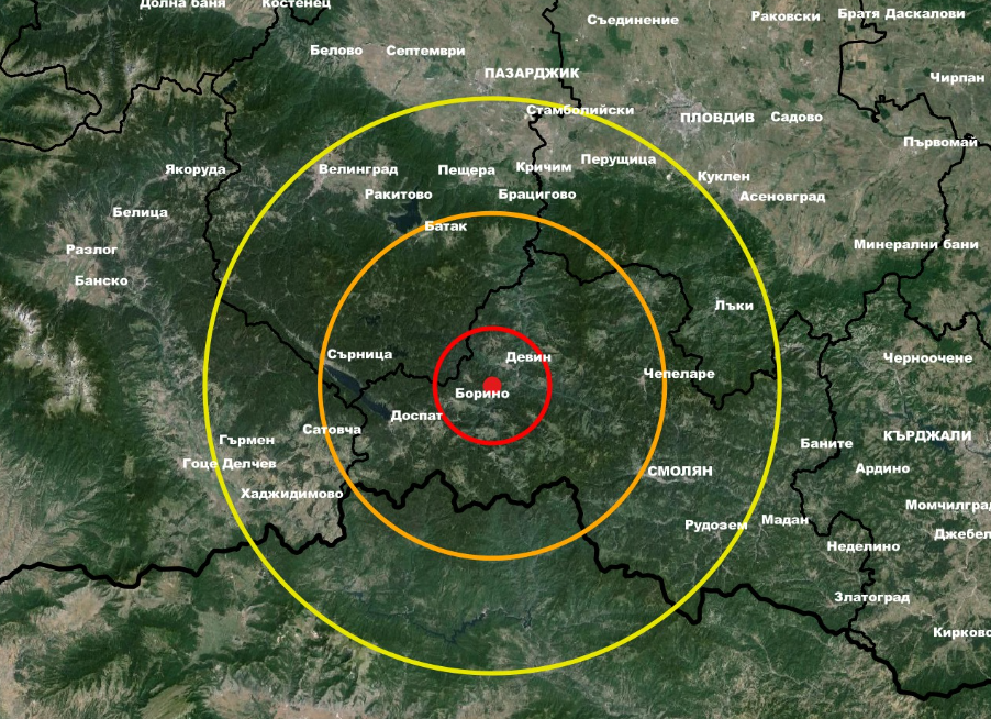 Земетресение разлюля земята край Девин, съобщават от Националния Институт по